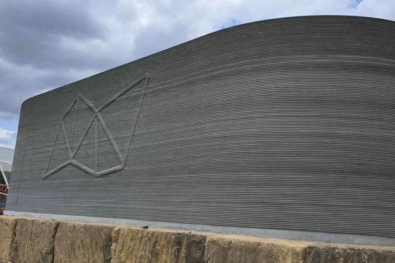 Embossed Contour3D mark on the Mirvac wall