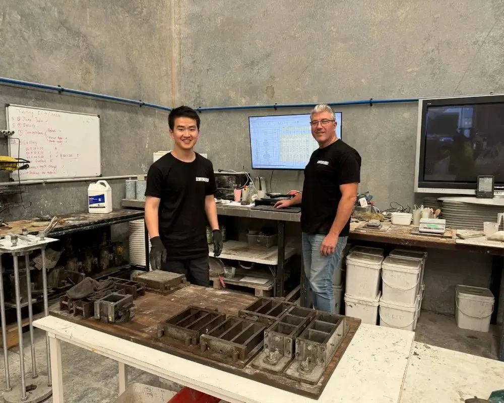 Contour3D material scientists developing ContourCrete in the lab